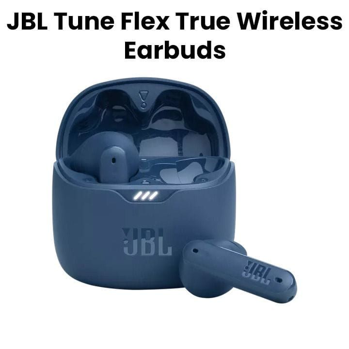 JBL Tune Flex True Wireless Noise Cancelling Earbuds, 12mm Driver, IP54 Dust And Water Resistant - Blue - JBLTUNEFLEX