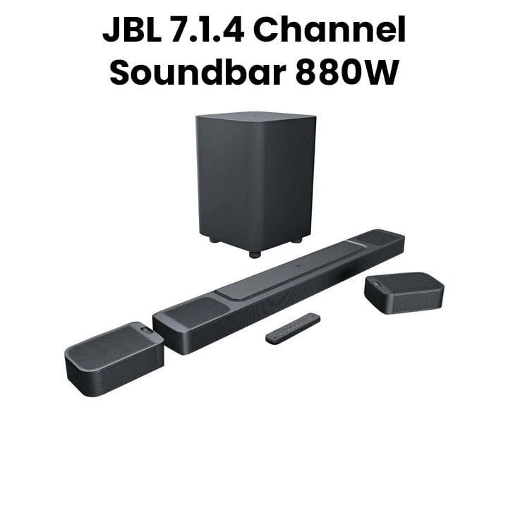JBL Bar 1000 7.1.4 Channel Soundbar With Detachable Surround Speakers Dolby Atmos And DTS XA 880W - Black - BAR1000