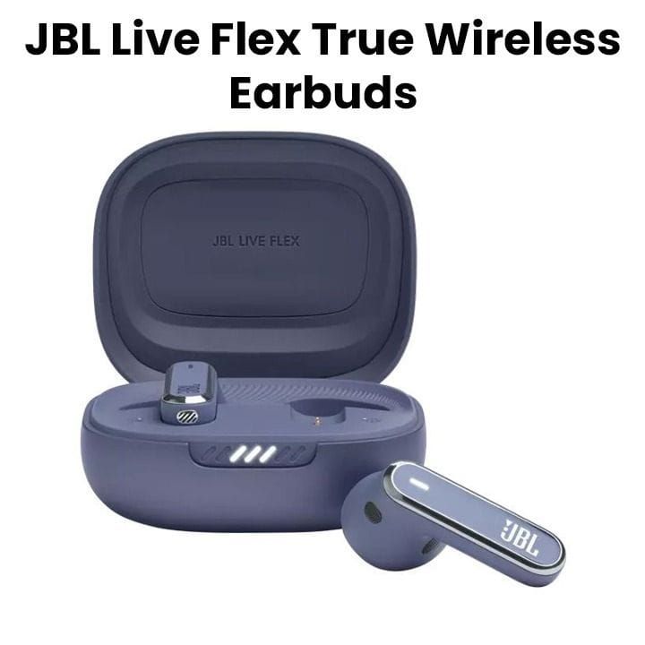 JBL Live Flex True Wireless Noise With 40 Hours Battery Life Earbuds, Enjoy Powerful Sound, Comfortable Fit - Blue - JBLLIVEFLEX