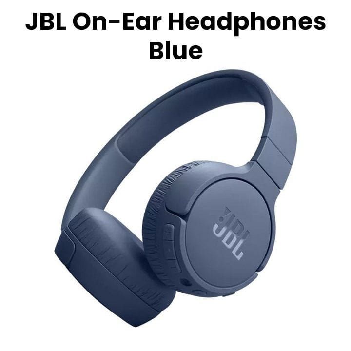 JBL Tune 670NC Wireless On-Ear Headphones, Adaptive Noise Cancelling with Smart Ambient, Up to 70H Battery Life with Speed Charge - Blue - JBLTUNE670NC
