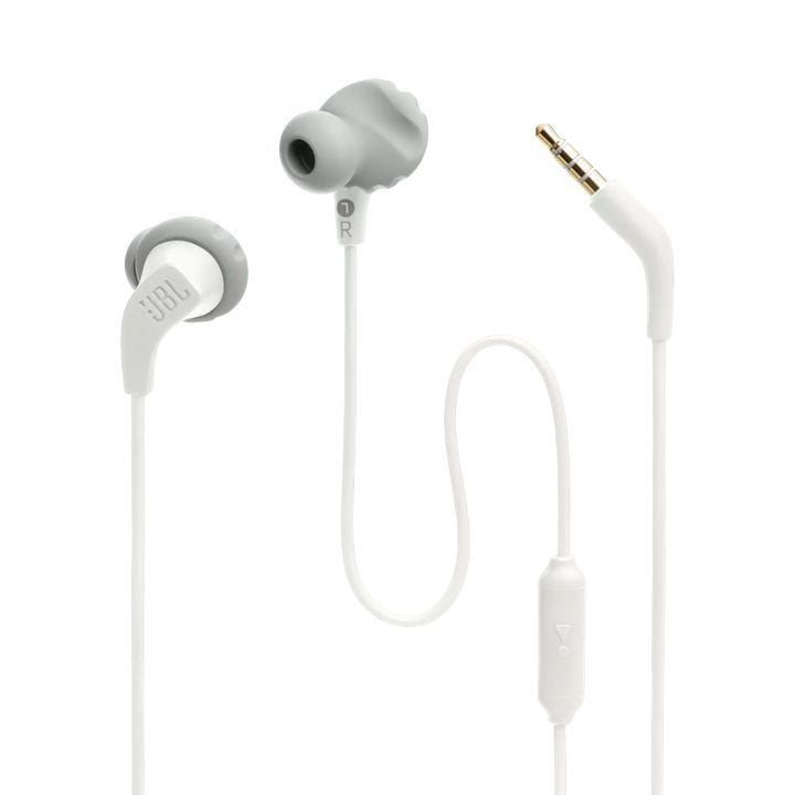 JBL Endurance Run 2, Sports in Ear Wired Earphones with Mic, Pure Bass, Sweatproof, Flexsoft eartips, Magnetic Earbuds - White - JBLENDURANCERUN2