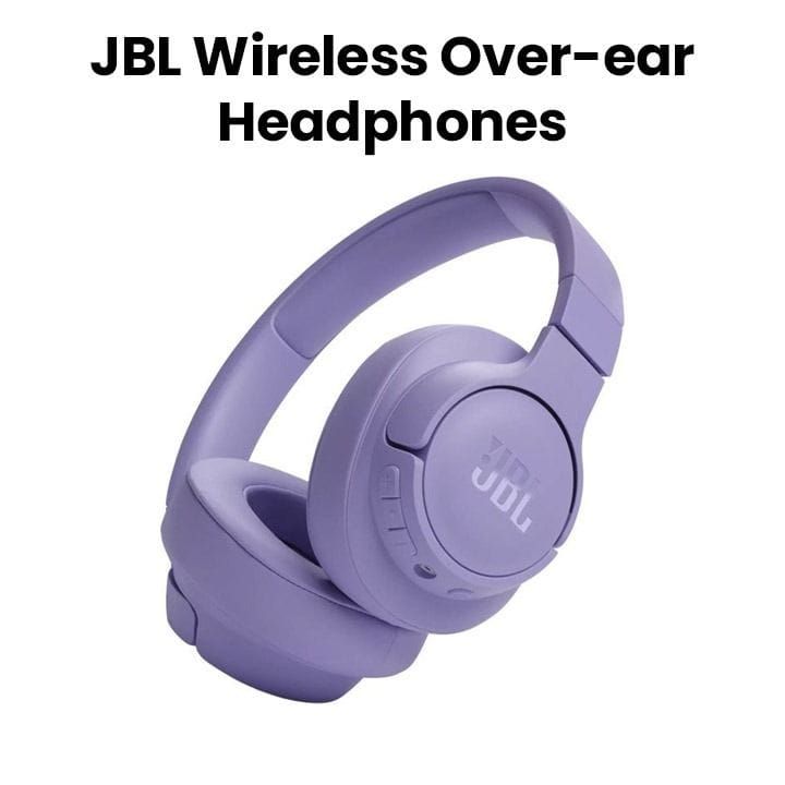 JBL Tune 720BT Wireless Over-Ear Headphones, Pure Bass Sound, Upto 76 Hrs Playtime, Speedcharge, Dual Pairing, Lightweight - Purple - JBLTUNE720BT