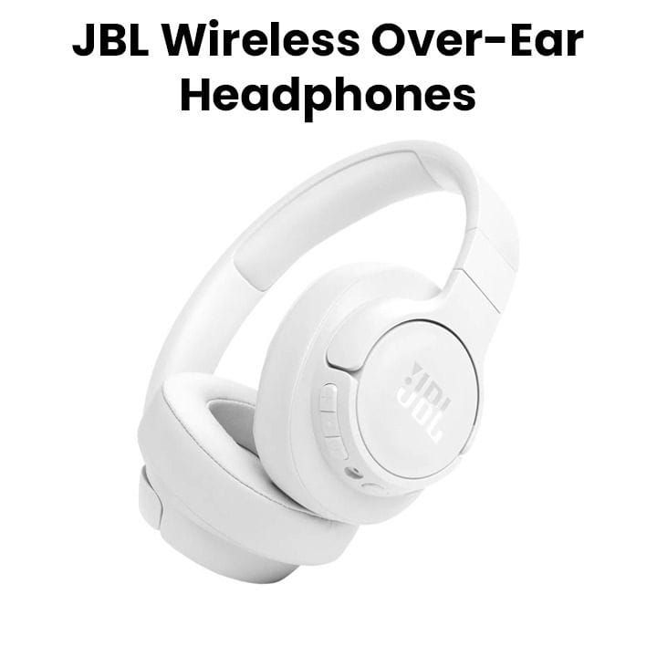 JBL Tune 770NC Wireless On-Ear Headphones, Adaptive Noise Cancelling, Upto 70 Hrs Battery, Speed Charge 5 Min - White - TUNE770NC
