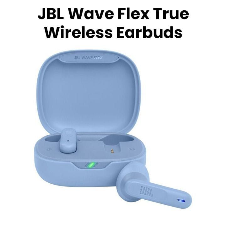 JBL Wave Flex True Wireless Earbuds With Deep Bass Sound, Comfortable Secure Fit - Blue - JBLWAVEFLEX