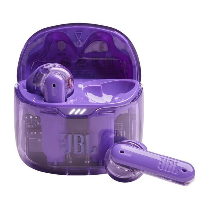 JBL Tune Flex Ghost Edition True Wireless Noise Cancelling Earbuds, 12mm Driver, Water And Sweat Resistant, 32H Battery - Purple - TUNEFLEX