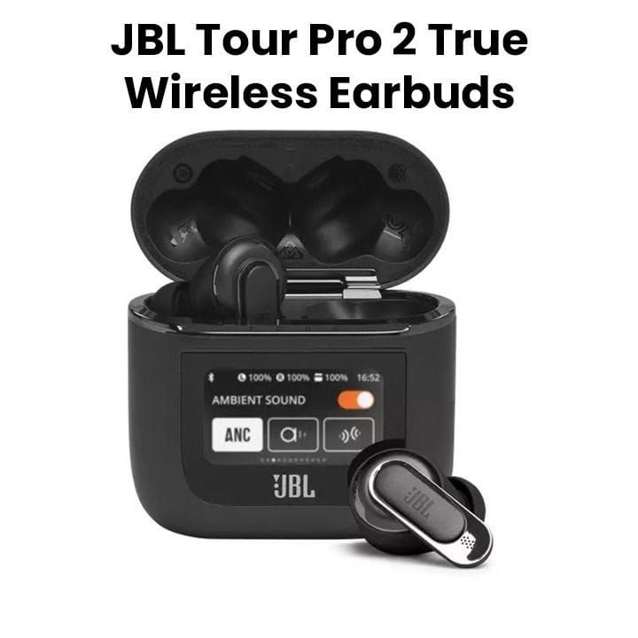 JBL Tour Pro 2 True Wireless Noise Cancelling, Multipoint, IPX5, Smart Touch Display Earbuds - Black - TOURPRO2