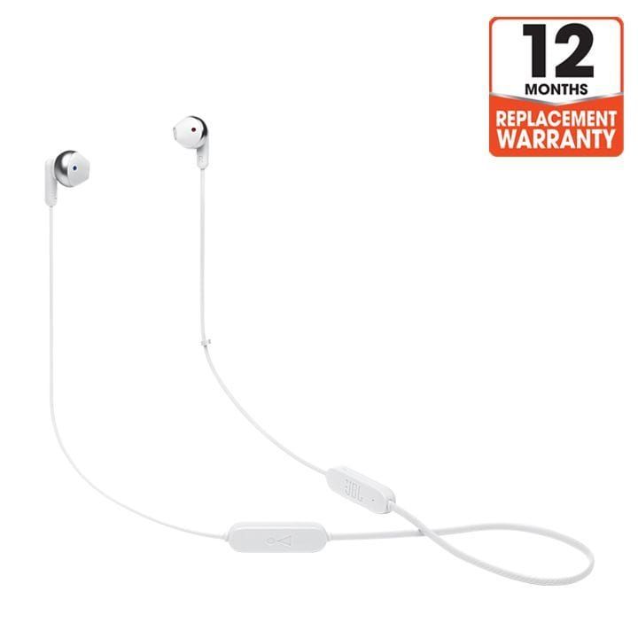 JBL Tune 215BT Wireless Earbud Headphones, Bluetooth 5.0 For Lossless Quality, Tangle Free Flat Cable, Comfort Fit Earbuds - White - TUNE215BT