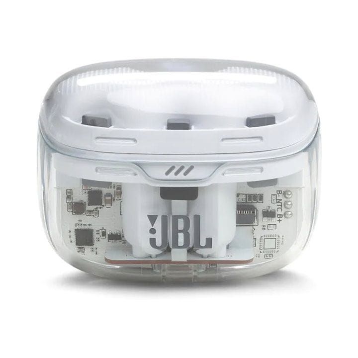 JBL Tune Beam True Wireless Noise Cancelling Earbuds, Pure Bass Sound, Bluetooth 5.3, Smart Ambient, 4-Mics Technology - White Ghost - TUNE
