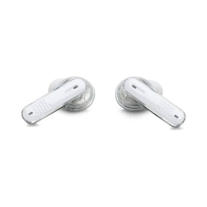 JBL Tune Beam True Wireless Noise Cancelling Earbuds, Pure Bass Sound, Bluetooth 5.3, Smart Ambient, 4-Mics Technology - White Ghost - TUNE
