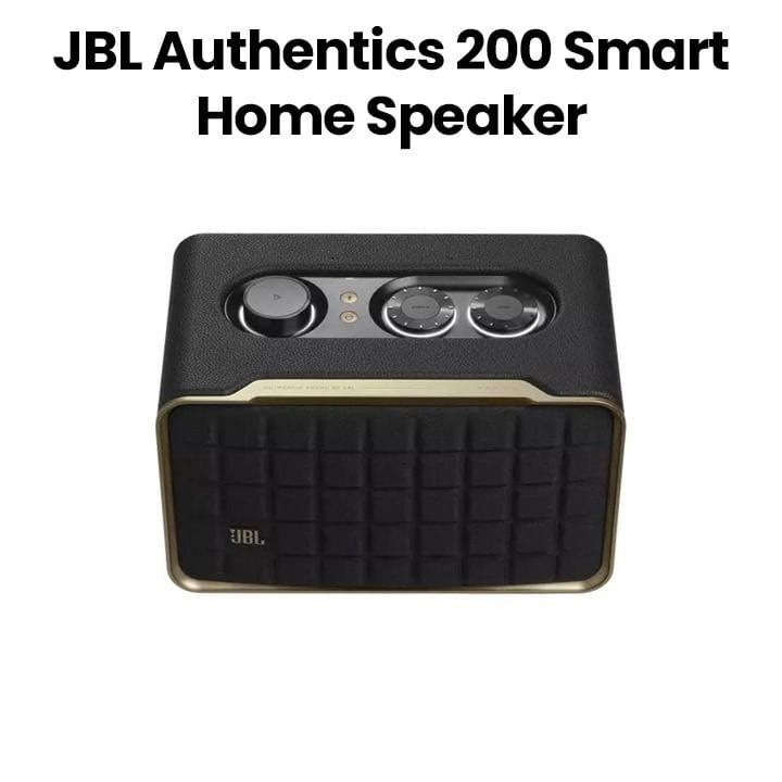 JBL Authentics 200 Smart Home Speaker With Wi-Fi, Bluetooth And Voice Assistants With Retro Design 90W - Black - JBLAUTHENTICS200