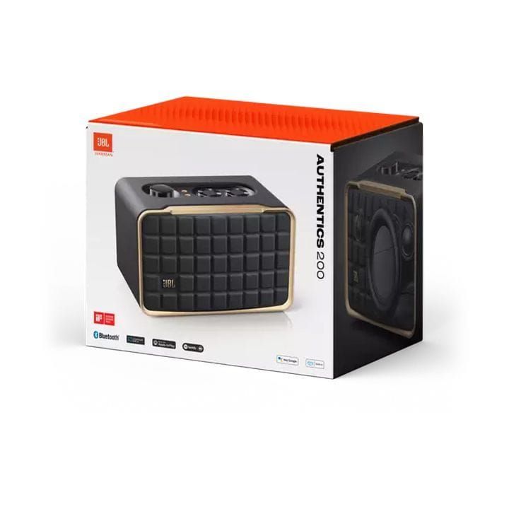 JBL Authentics 200 Smart Home Speaker With Wi-Fi, Bluetooth And Voice Assistants With Retro Design 90W - Black - JBLAUTHENTICS200
