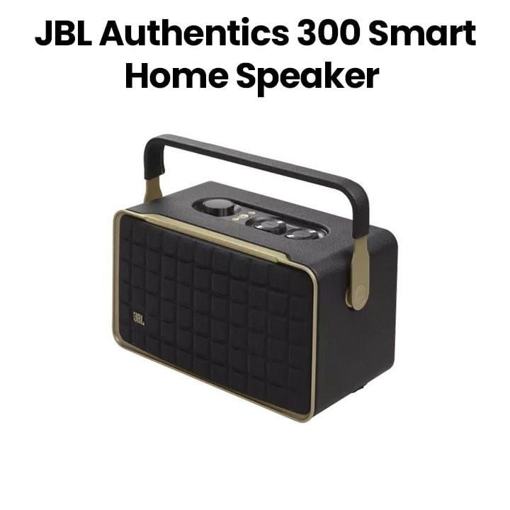JBL Authentics 300 Smart Home Speaker with Wi-Fi, Bluetooth and Voice Assistants with Retro Design