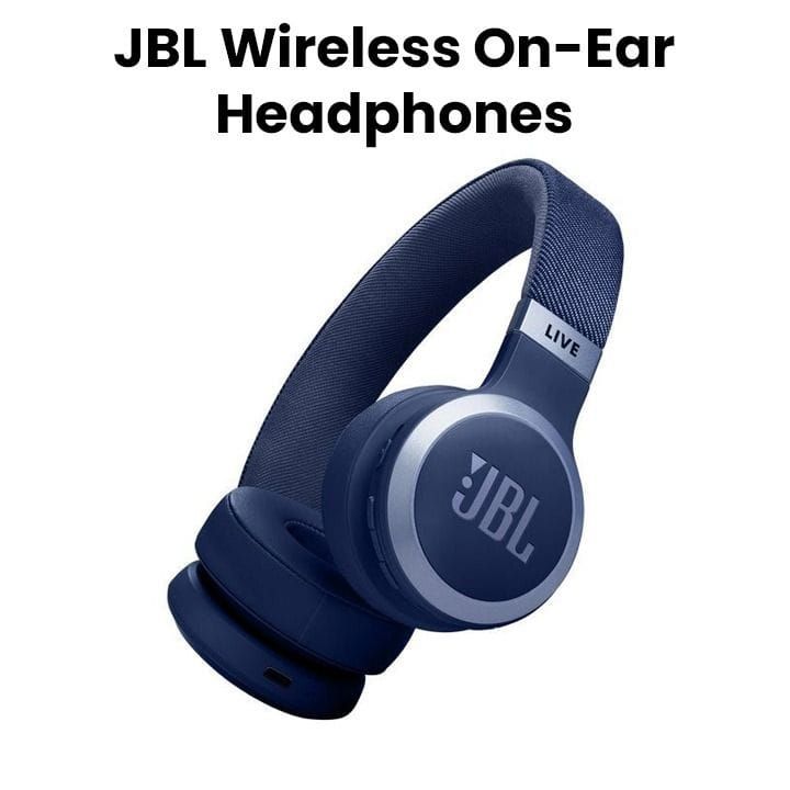 JBL Live 670NC Wireless On Ear With True Adaptive Noise Cancelling Headphones, Up To 65 Hours of Battery Life, Multipoint Connection - Blue - JBLLIVE670NC