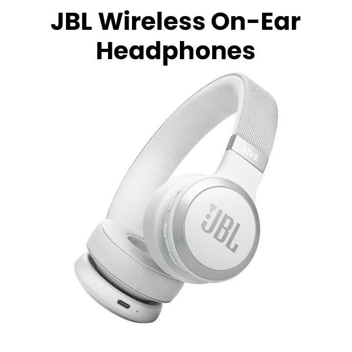JBL Live 670NC Wireless On Ear With True Adaptive Noise Cancelling Headphones, Up To 65 Hours of Battery Life, Multipoint Connection - White - JBLLIVE670NC