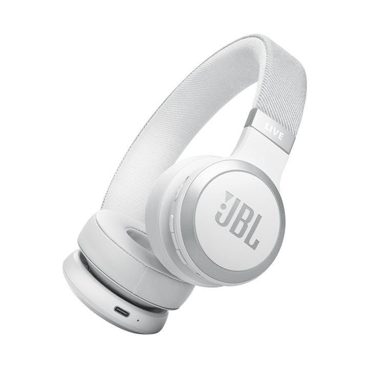 JBL Live 670NC Wireless On Ear With True Adaptive Noise Cancelling Headphones, Up To 65 Hours of Battery Life, Multipoint Connection - White - JBLLIVE670NC
