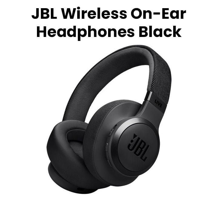 JBL Live 770NC Wireless On-Ear With True Adaptive Noise Cancelling Headphones, Experience The Renowned Sound - Black - LIVE770NC