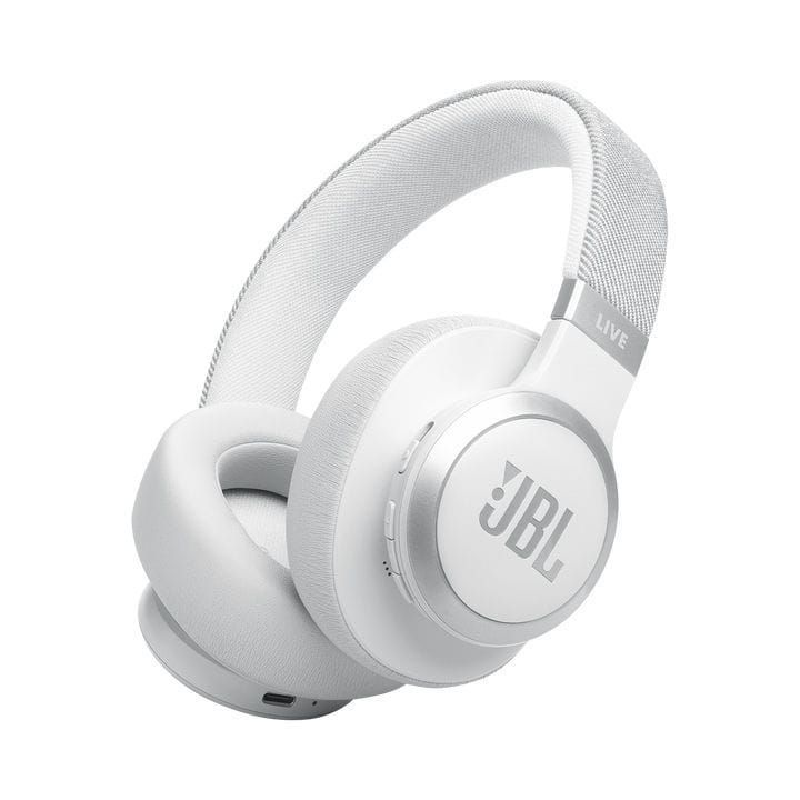 JBL Live 770NC Wireless On-Ear With True Adaptive Noise Cancelling Headphones, Experience The Renowned Sound - White - LIVE770NC