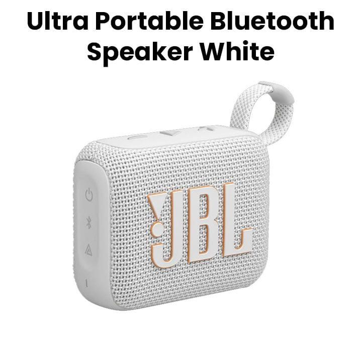 JBL Go 4 Ultra-Portable Bluetooth Speaker, Enjoy Powerful Sound, Compact Design, And Durable Build Perfect For Travel - White - Go 4