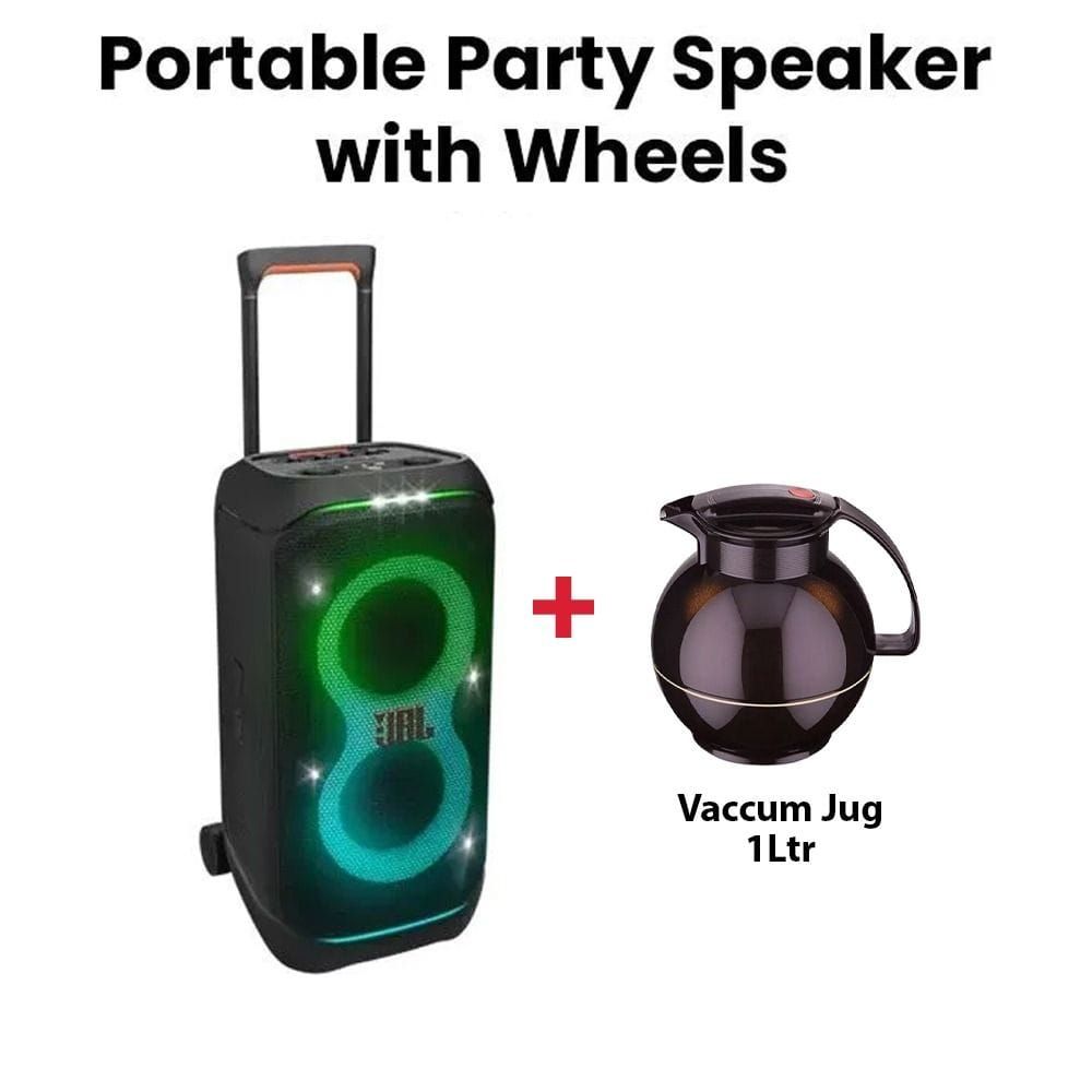 JBL PartyBox Stage 320 Portable Party Speaker with Wheels (301001000000636+301007000000146)