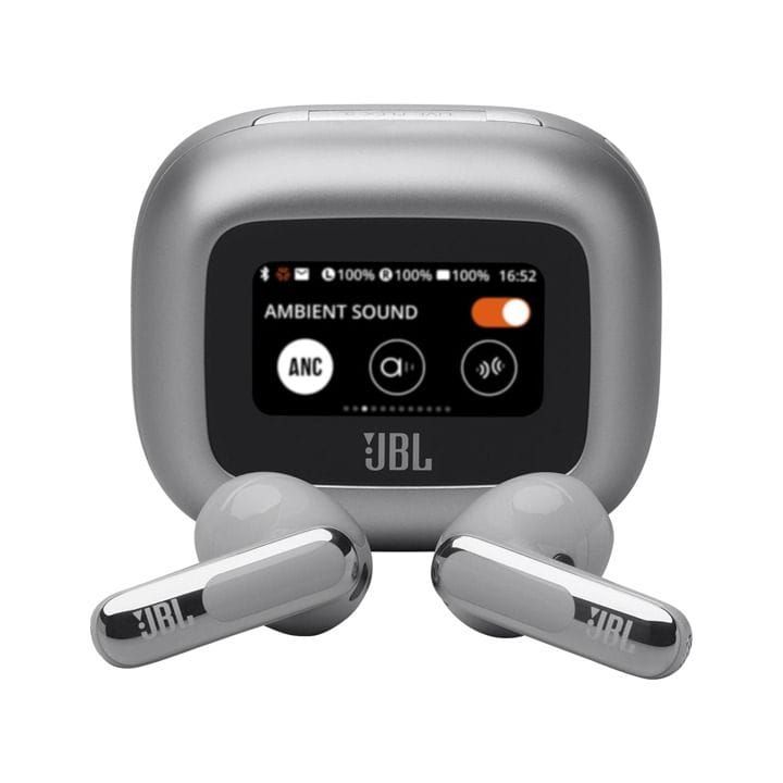 JBL Live Flex 3 True Wireless Noise Cancelling Open Stick Earbuds, 50 Hours Battery Life, Enjoy Powerful Sound - Silver - LIVEFLEX3