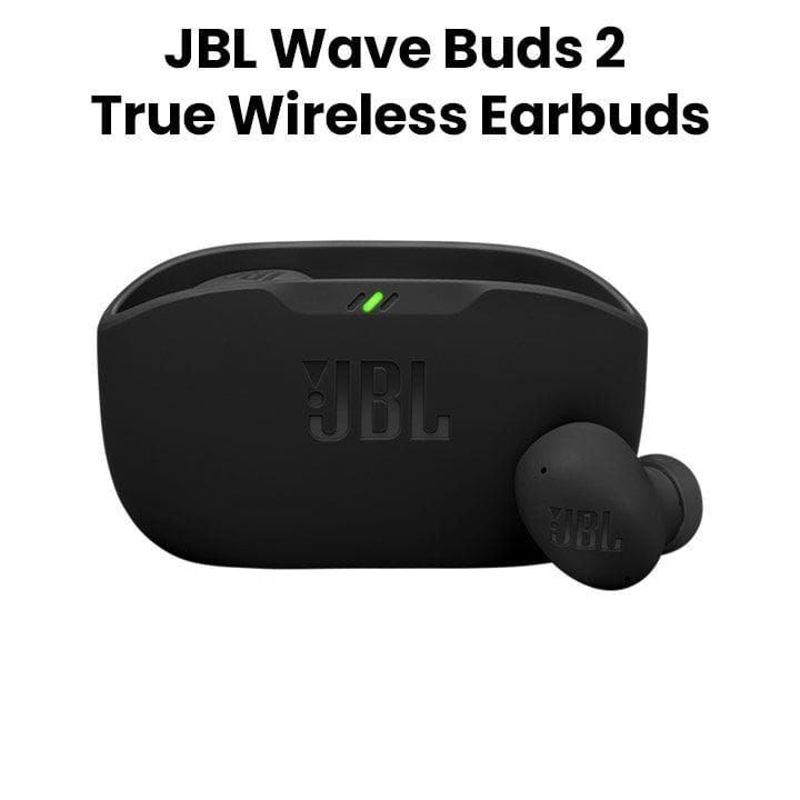 JBL Wave Buds 2 True Wireless Noise Cancelling Earbuds With Deep Bass Sound - Black - WAVEBUDS2