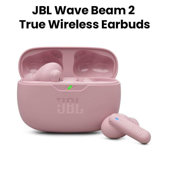 JBL Wave Beam 2 True Wireless Bluetooth 5.3, Active Noise Cancellation Earbuds With Deep Bass Sound - Pink - WAVEBEAM2