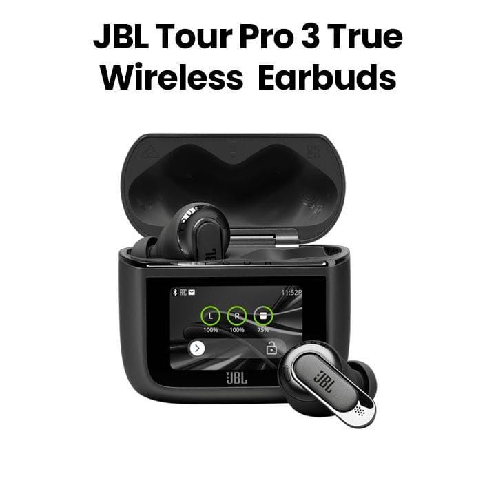 JBL Tour Pro 3 True Wireless Noise Cancelling Earbuds With Smart Charging Case, Up To 44 Hours Of Music Playback - Black - JBLTOURPRO3BLK