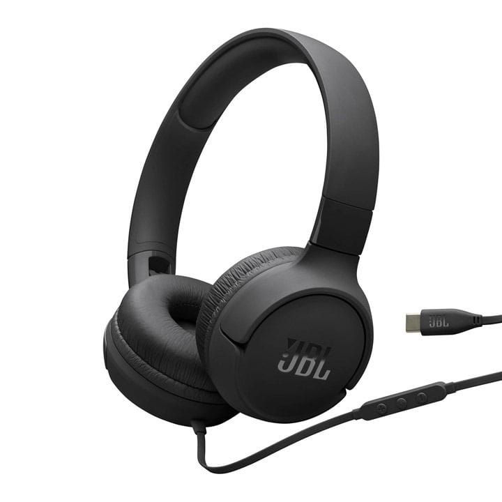 JBL Tune 520C Wired On-Ear Headphones With USB-C, Hi-Res Audio, JBL Pure Bass Sound, EQ Presets - Black - JBLT520CBLK