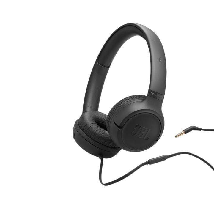 JBL Wired Tune 530 On-Ear Headphones, JBL Pure Bass Sound, Foldable Design, Durable Tangle-Free Cable, Smart Listening - Black - TUNE530