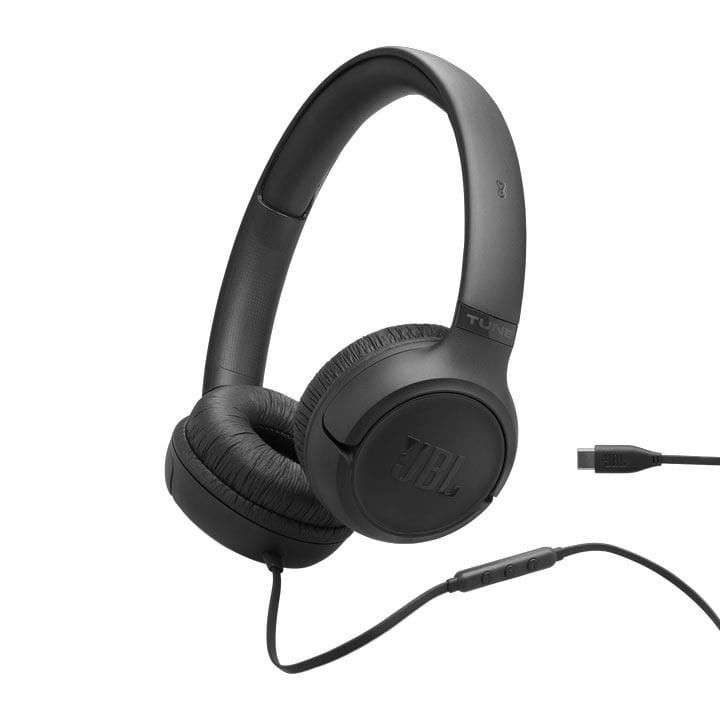 JBL Tune 530C Wired On-Ear Headphones With USB-C, Pure Bass Sound, Built In Microphone & Plug And Play Connectivity - Black - TUNE530C