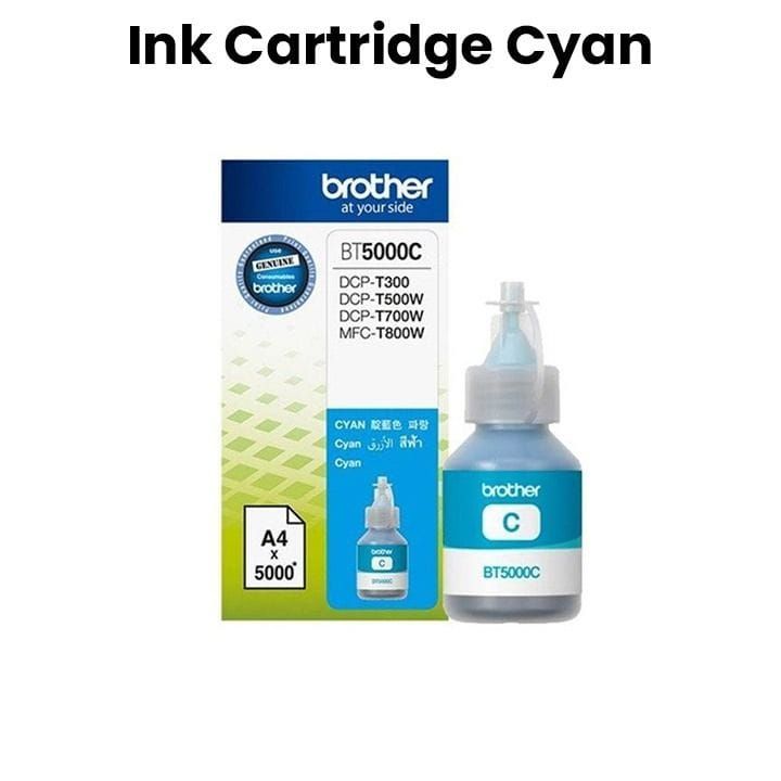 Brother Genuine Ink Cartridge, Produces Deep, Crisp Black Text For Professional-quality Documents - Cyan - BT5000C