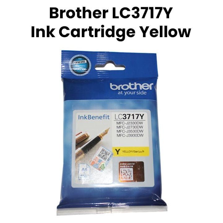 Genuine Brother Ink Cartridge For Reliable Performance And Crisp, Vibrant Printing - Yellow - LC3717Y