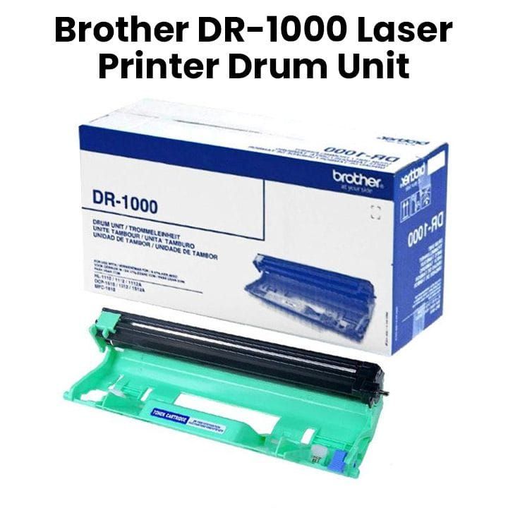 Genuine Brother Laser Printer Drum Unit, Ensures Sharp Text, Consistent Printing - Black - DR-1000