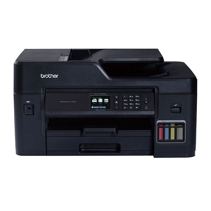 Brother A3 All-In-One Colour Multifunction Printer, Effortless Paper Handling, Flexible Connectivity, Wireless/Wired Connectivity - Black - MFC-T4500DW