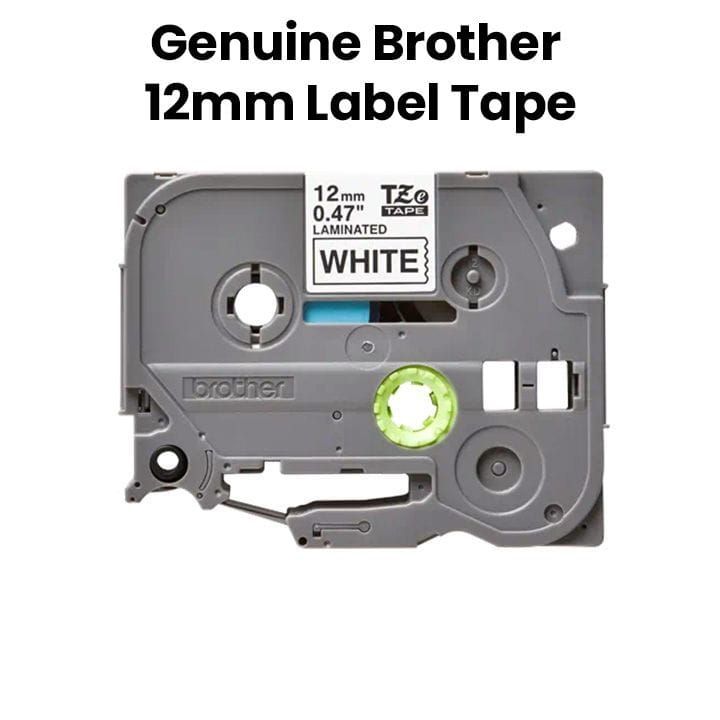 Brother Black On White Laminated Label Tape 12mm, Compatible With Multiple Brother Label Printers - White - TZe-231