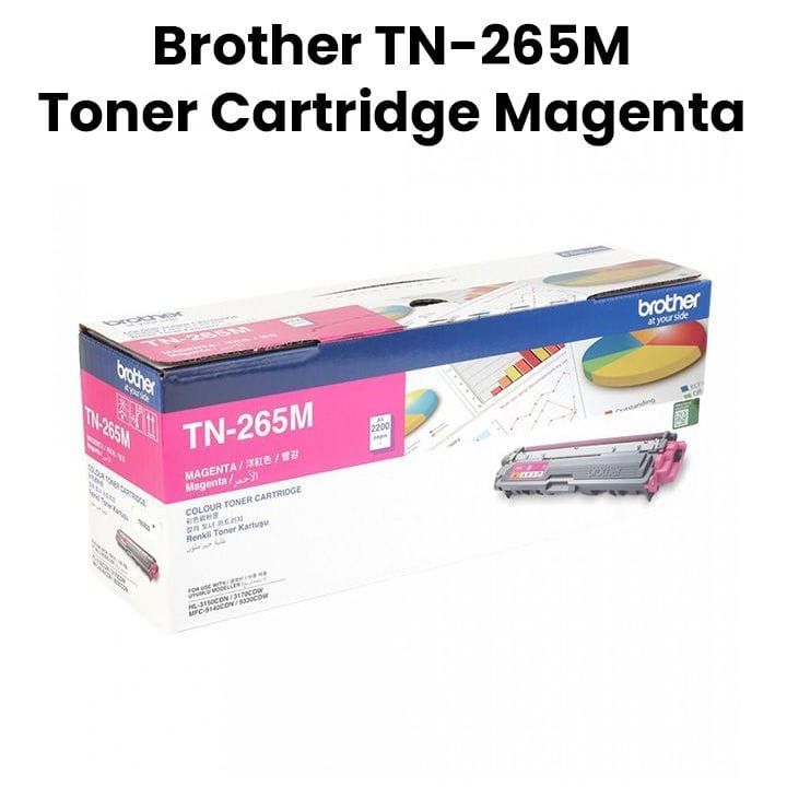 Genuine Brother Toner Cartridge, Professional-quality Prints, Reliable, High-yield - Magenta - TN-265M