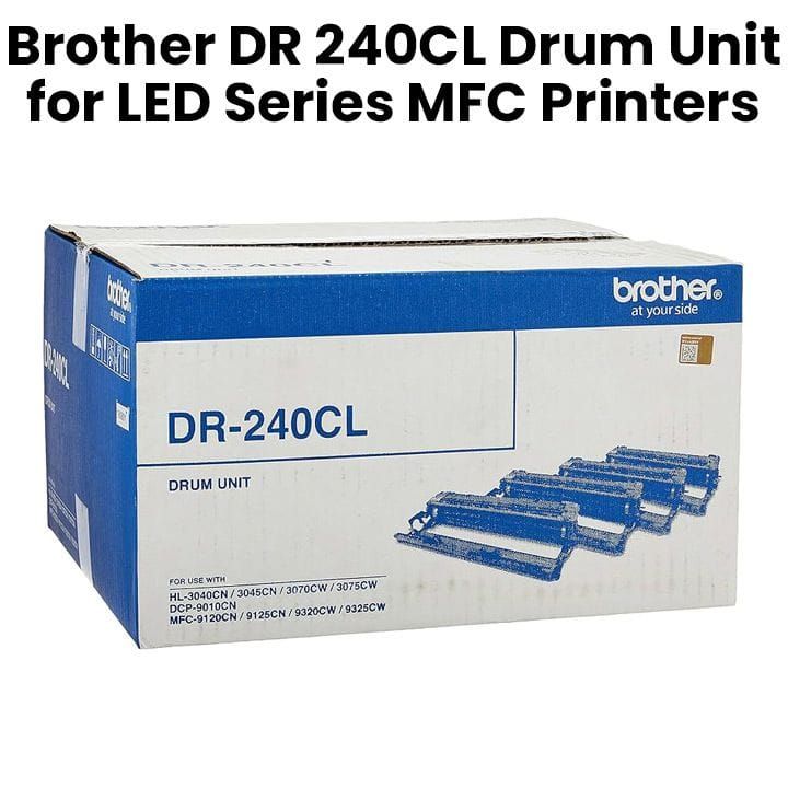 Genuine Brother Drum Unit For LED Series MFC Printers, Ensures Sharp Text, Consistent Printing - Black - DR 240CL