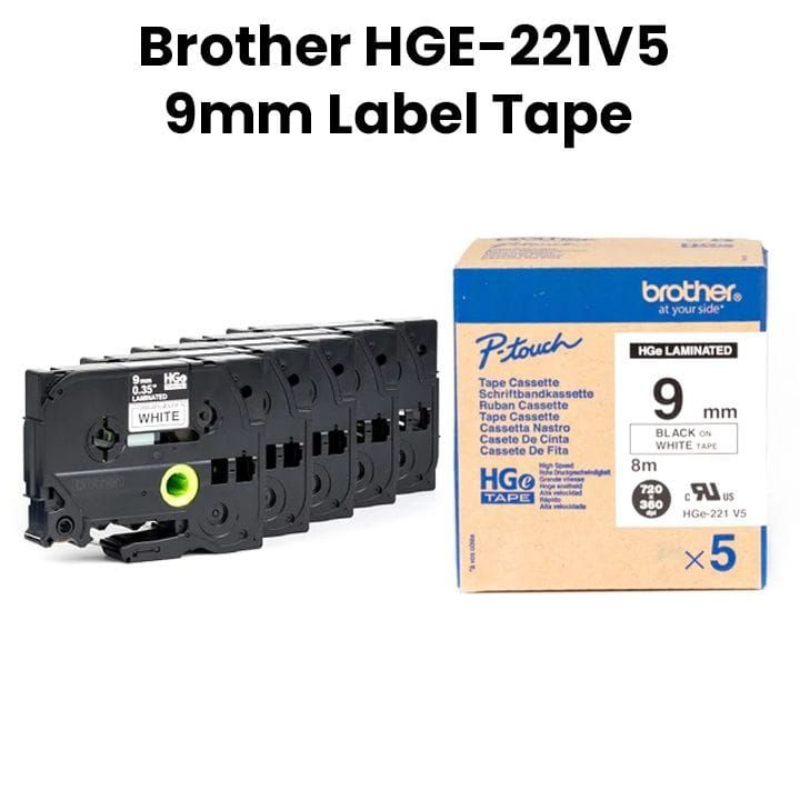 شريط ملصقات بعرض 9 مم عالي الجودة من براذر HGE-221V5