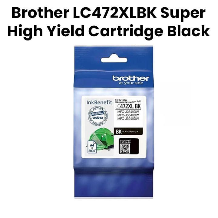 Genuine Brother Super High Yield Cartridge For Long-Lasting Printing And Reliable Performance - Black - LC472XLBK