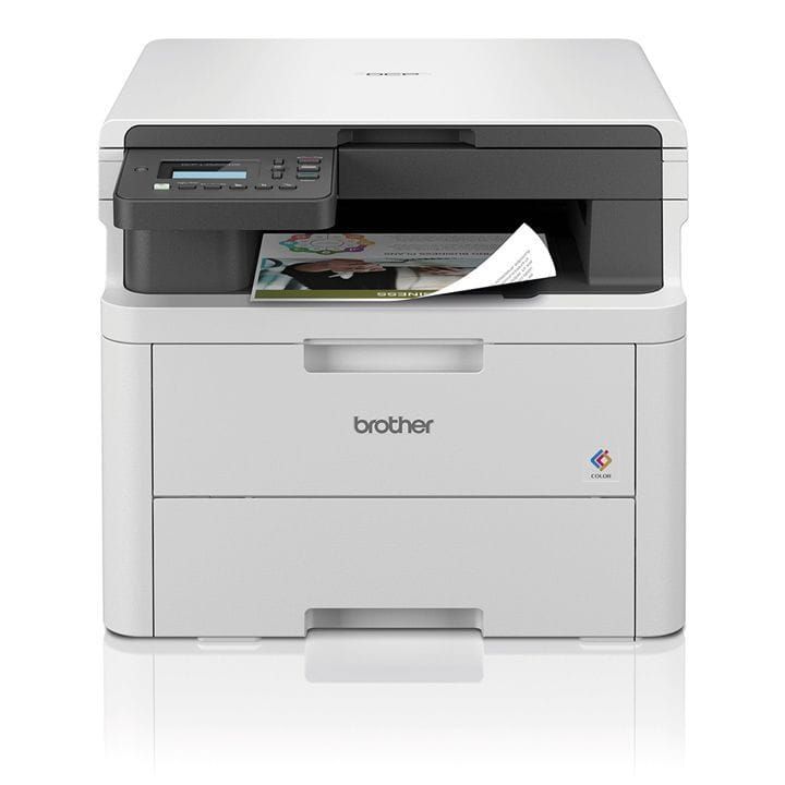 Brother All-in-One Color Laser Printer, Compact Design, Cost-Effective Printing, User-Friendly Touchscreen, ADF Support - White - DCP-L3520CDW