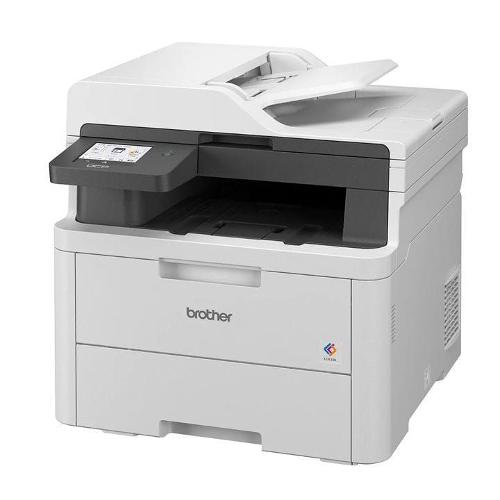 Brother 3-In-1 Color LED Laser Printer, Compact Design, Cost-Effective Printing, User-Friendly Touchscreen, ADF Support - White - DCP-L3560CDW