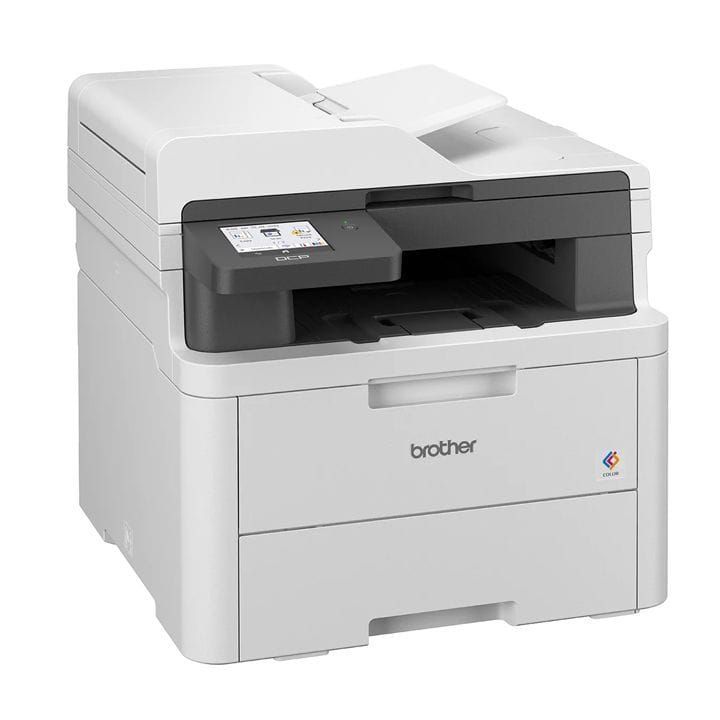 Brother 3-In-1 Color LED Laser Printer, Compact Design, Cost-Effective Printing, User-Friendly Touchscreen, ADF Support - White - DCP-L3560CDW