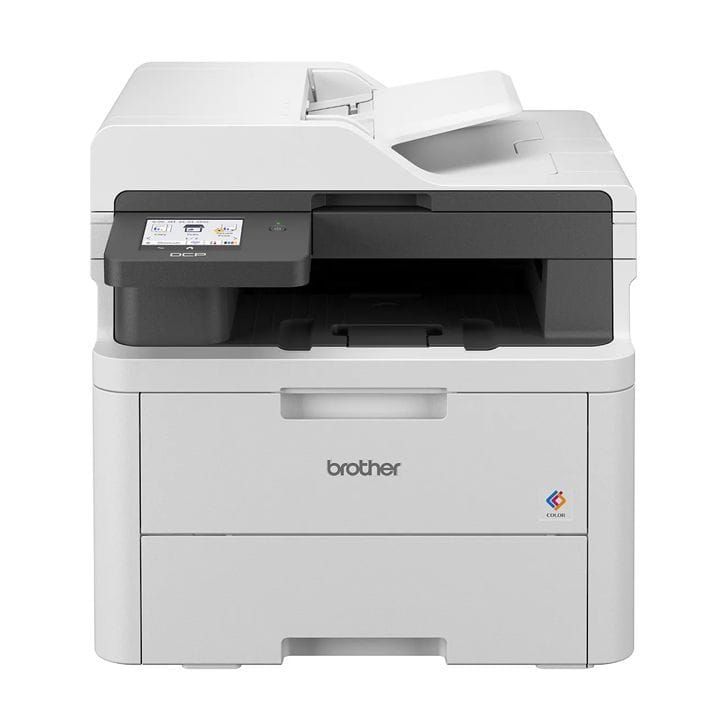 Brother 3-In-1 Color LED Laser Printer, Compact Design, Cost-Effective Printing, User-Friendly Touchscreen, ADF Support - White - DCP-L3560CDW