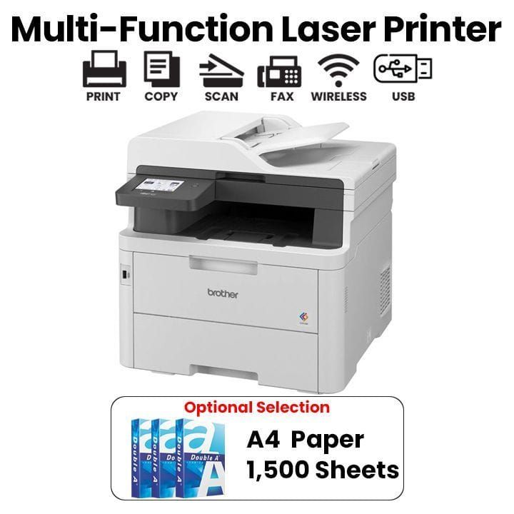 Brother Color LED Laser Multifunction Printer, LED Printing Technology, Automatic Duplex Printing, ADF Support - White - MFC-L3760CDW