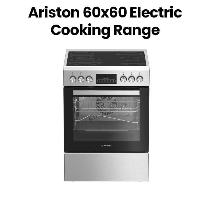 Ariston Vetro-Ceramic Electric Cooking Range 60x60 | Silver | ARR6 EV520205 XME