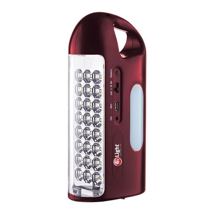 Mr. Light Rechargeable Emergency Light, High-Brightness LED Illumination, Adjustable Brightness Modes, Long Backup Performance - Brown - MR 670V9