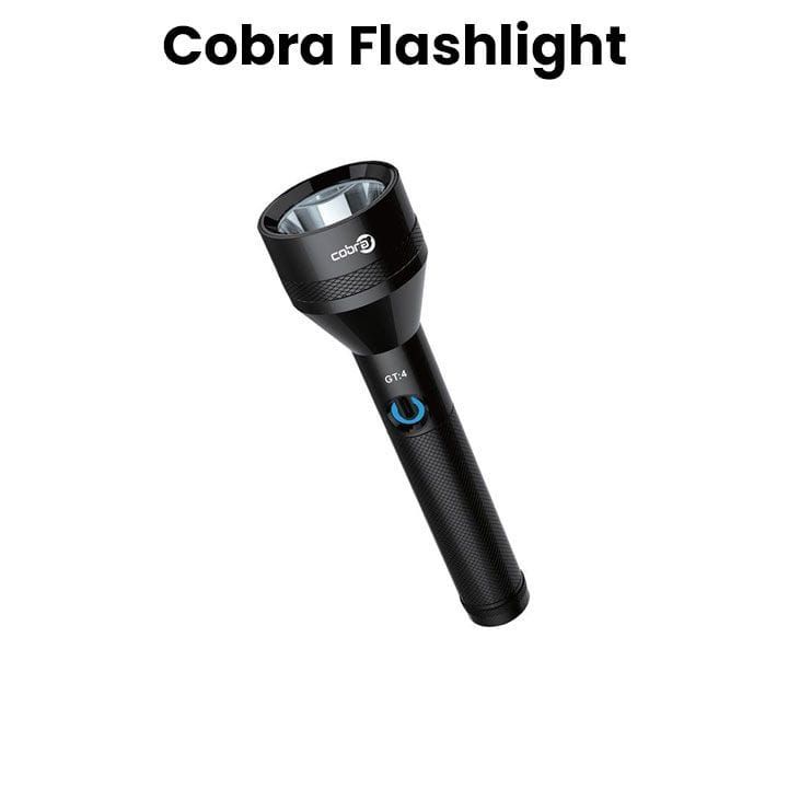 Mr. Light Cobra Flashlight, Intelligent Charging System, 4 Hours Charging Time, 2000mAh Li-ion Battery, 1800 Meters Coverage - Black - GT4