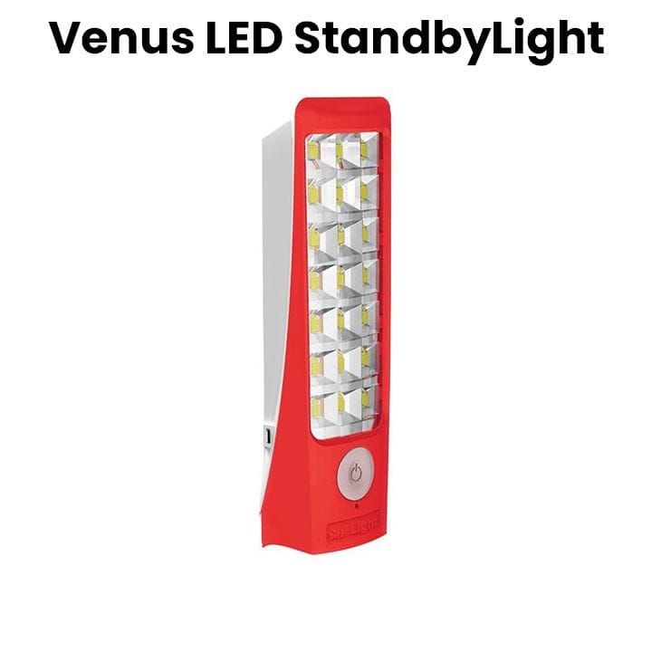 Mr. Light Emergency LED Torch, USB-C Charging Port, Rechargeable Lithium-Ion Battery, Multi-Color LED Indicator - Red - MRX10