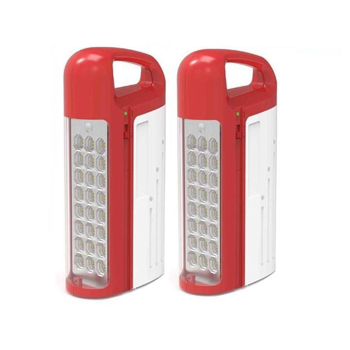 Mr. Light Emergency Light Combo 2 Pieces, Long-Life Rechargeable, 10 Hours Charging Time, Lighting Source Of 24 LEDs - Red/White - MR588