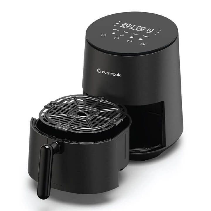 Nutricook Air Fryer Mini V2 3.3L Digital Air Fryer – Compact Space-Saving Design, Rapid Hot Air Technology, Healthy Oil-Free Cooking - Black | NC-AFM033K